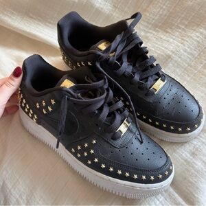Nike Black and Gold Star Sneakers